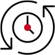 Icon of a clock with arrows going around it